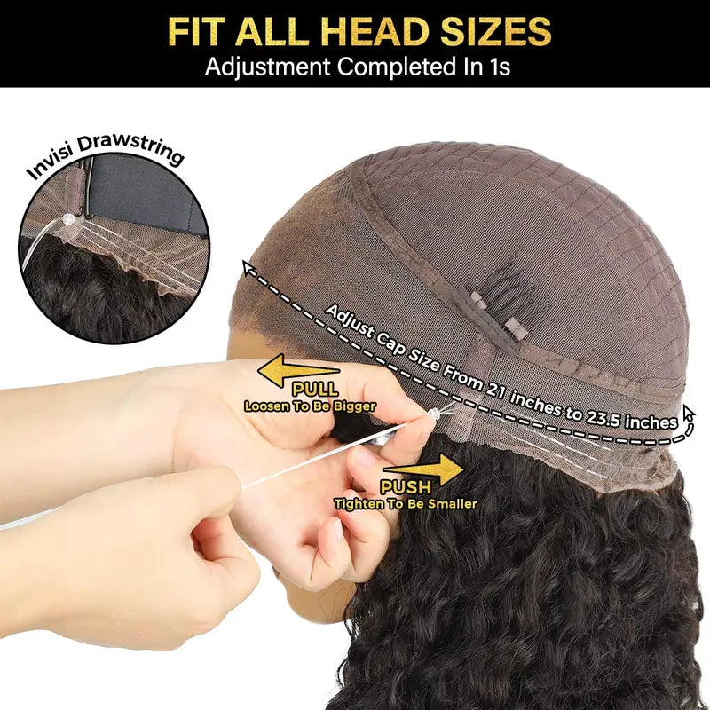 Noverra Pre-Cut 360 Kinky Straight Glueless Wig – InvisiDraw™ Lace, Human Hair